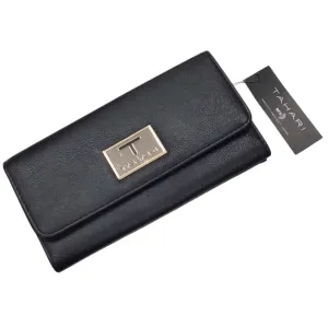 Tahari NWT Black Buff Carry On Clutch