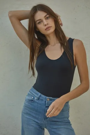 Talk Later Seamless Tank Black