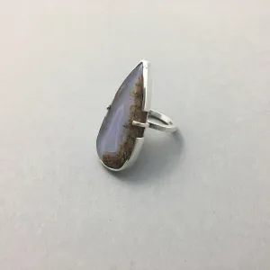 TEARDROP AGATE & SILVER STATEMENT RING