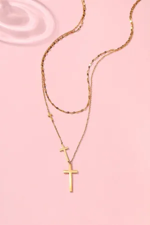 The Adah 18K Gold Plated Dainty Cross Necklace