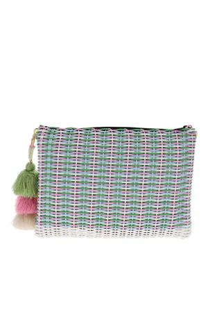The Bougainvillea Woven Clutch