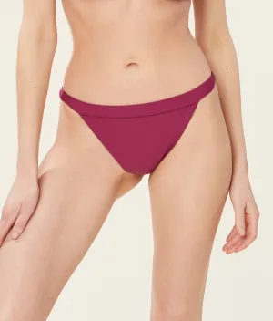 The Caicos Bikini Bottom - Glossy Eco Nylon - Plum (Archive)