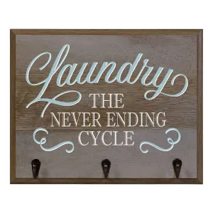 The Never Ending Cycle Laundry Room Coat Rack Wall Sign