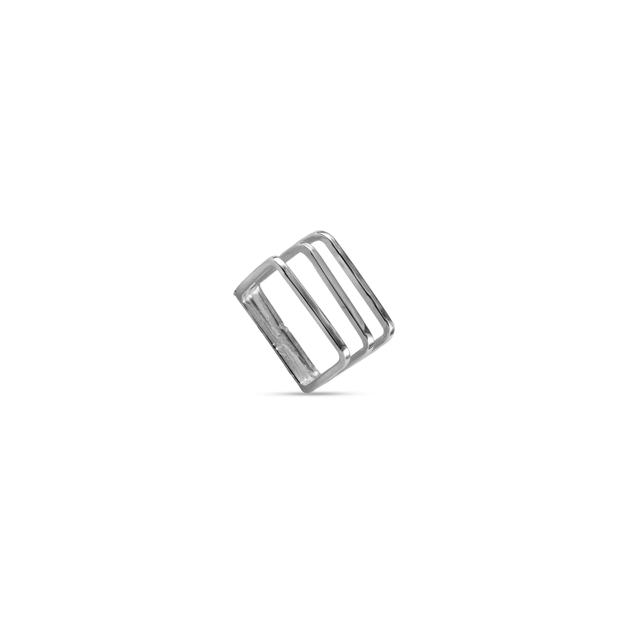 THE SILVER OPEN CAGE RING