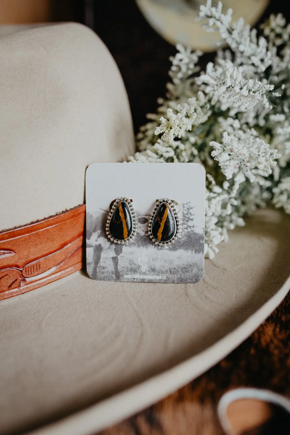 Tigers Eye Sterling Silver Statement Earrings
