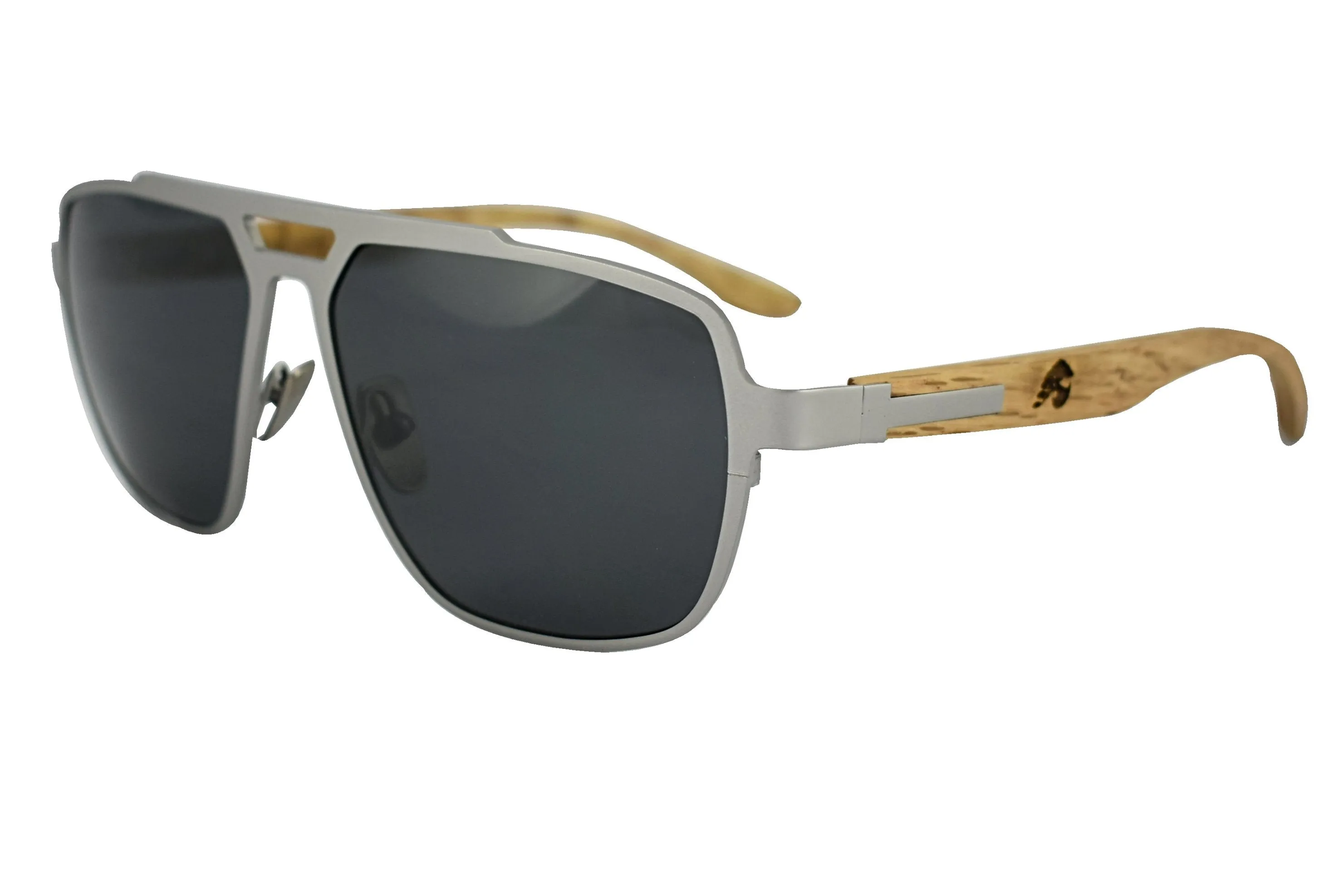 Titanium & Zebra Wood Aviator Sunglasses - Corsair