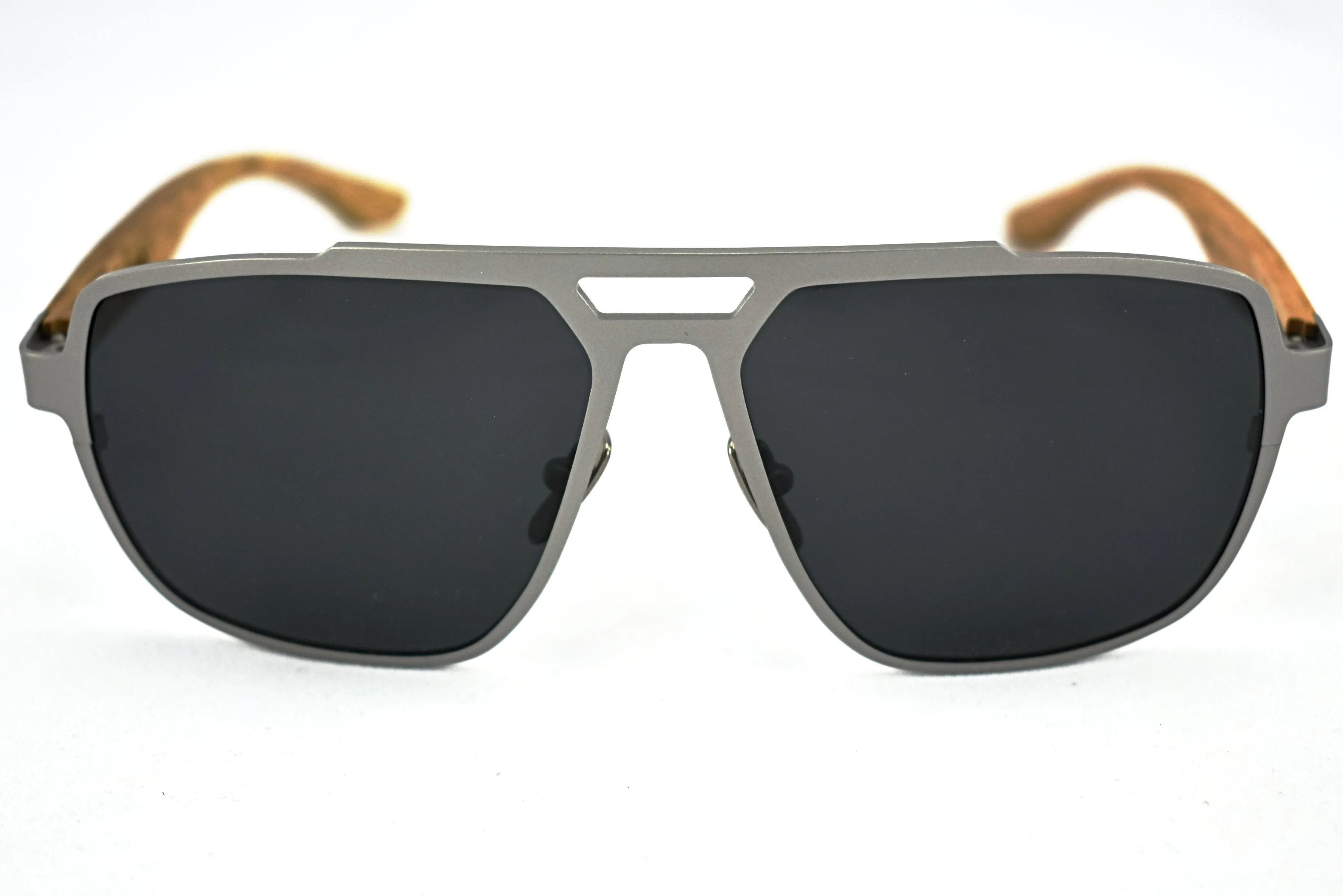 Titanium & Zebra Wood Aviator Sunglasses - Corsair