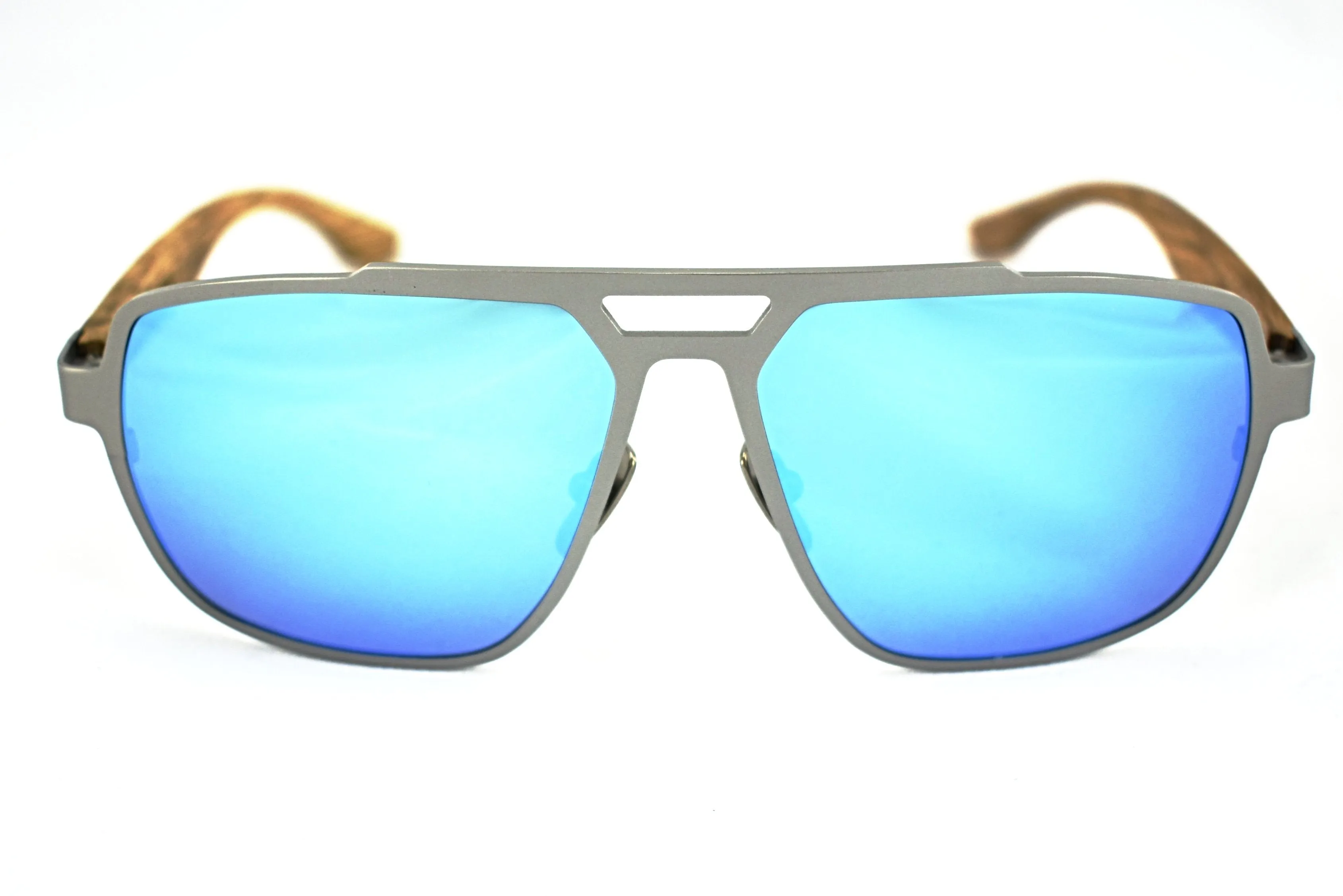 Titanium & Zebra Wood Aviator Sunglasses - Corsair