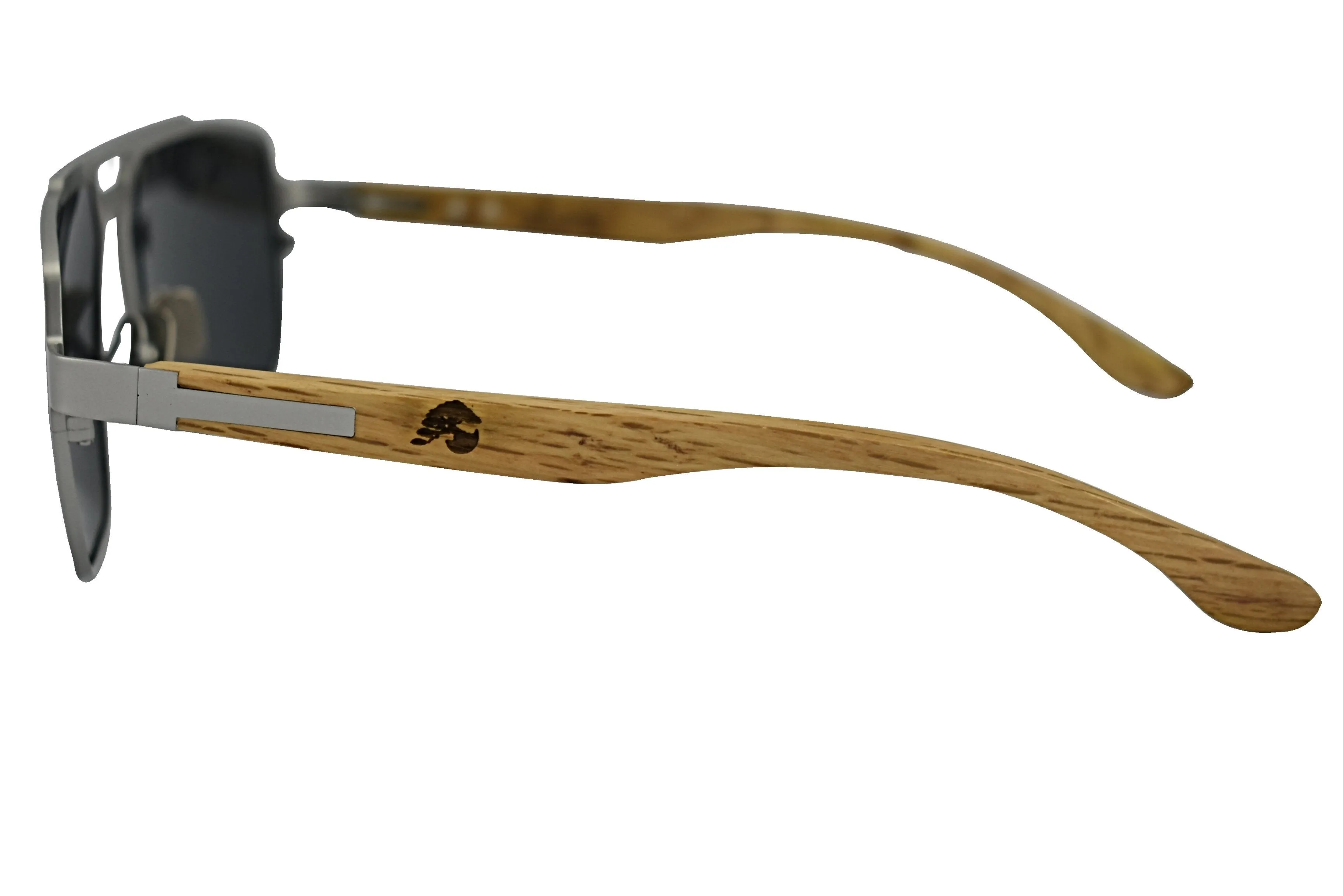 Titanium & Zebra Wood Aviator Sunglasses - Corsair