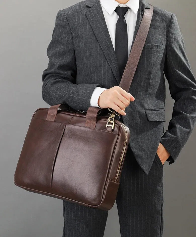 Titan's Tote Leather Briefcase Laptop Bag