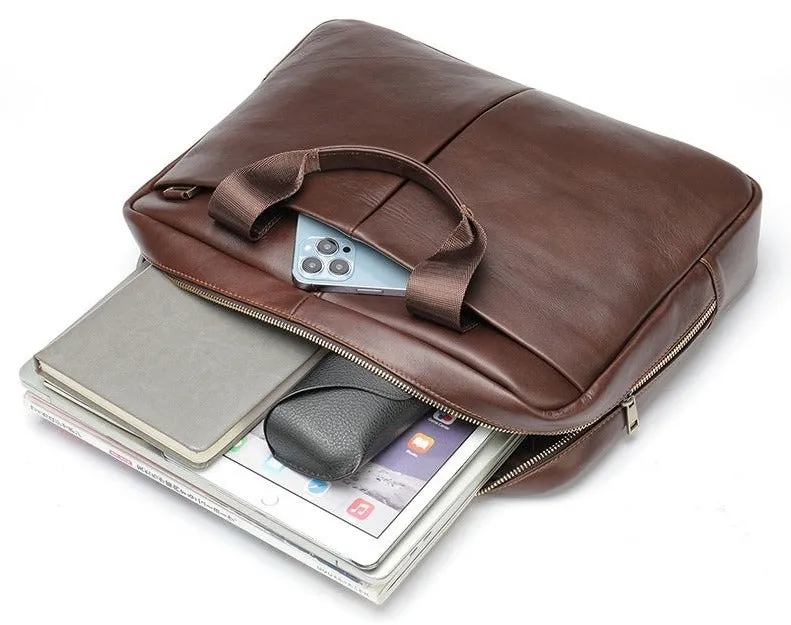 Titan's Tote Leather Briefcase Laptop Bag