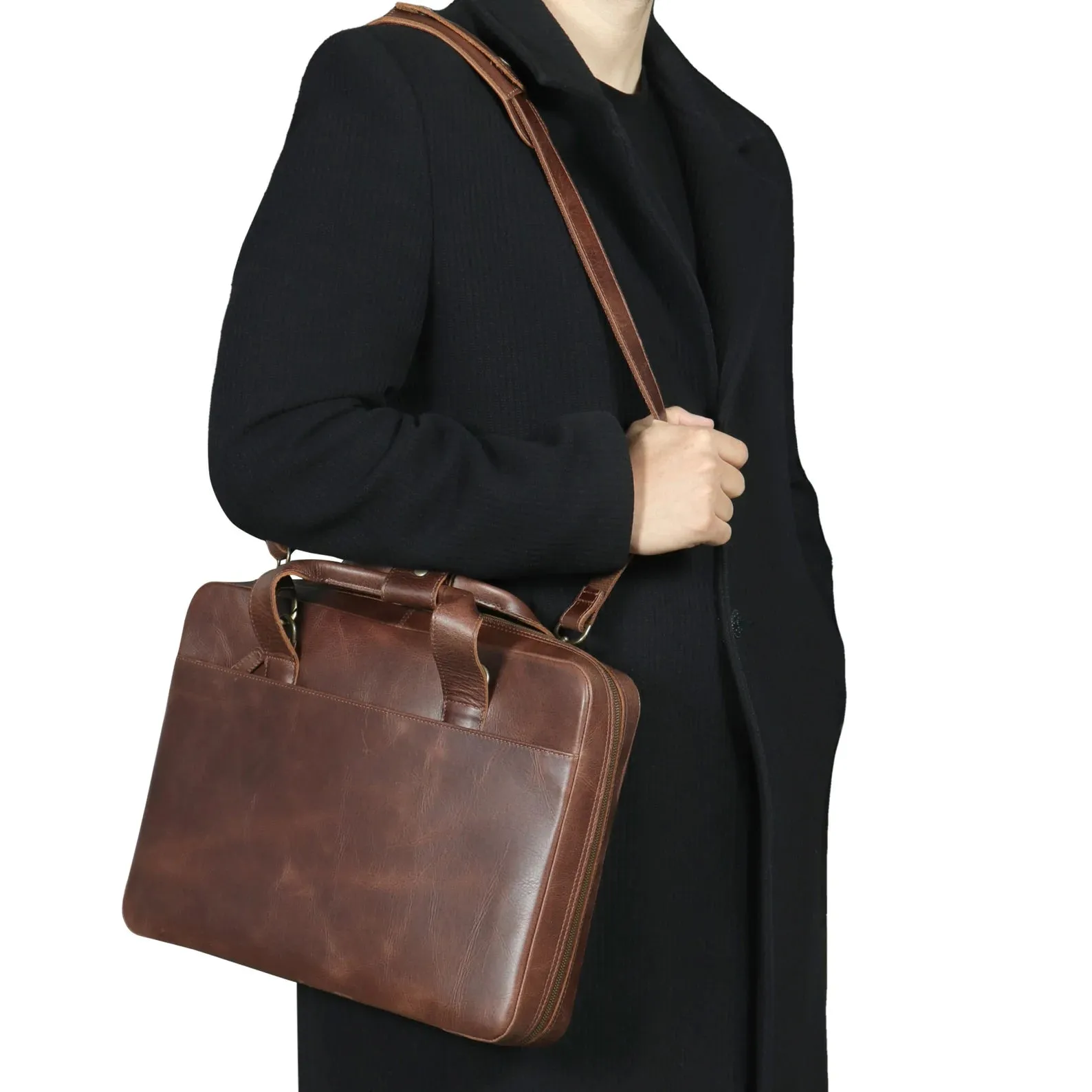 Top Grain Leather Travel Laptop Bag