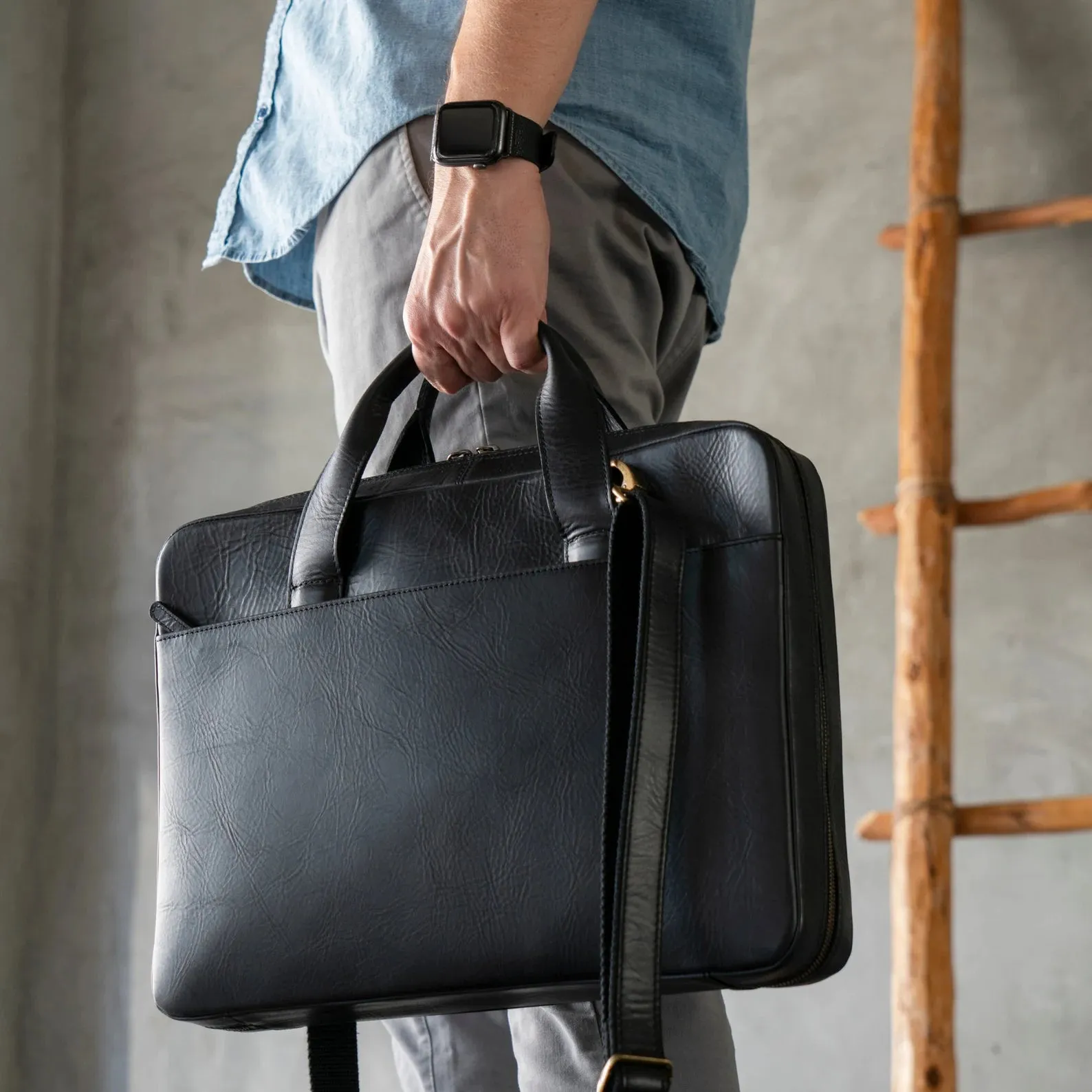 Top Grain Leather Travel Laptop Bag