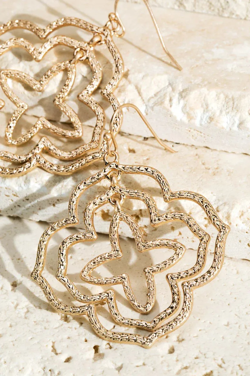 Triple Layered Marquise Earrings