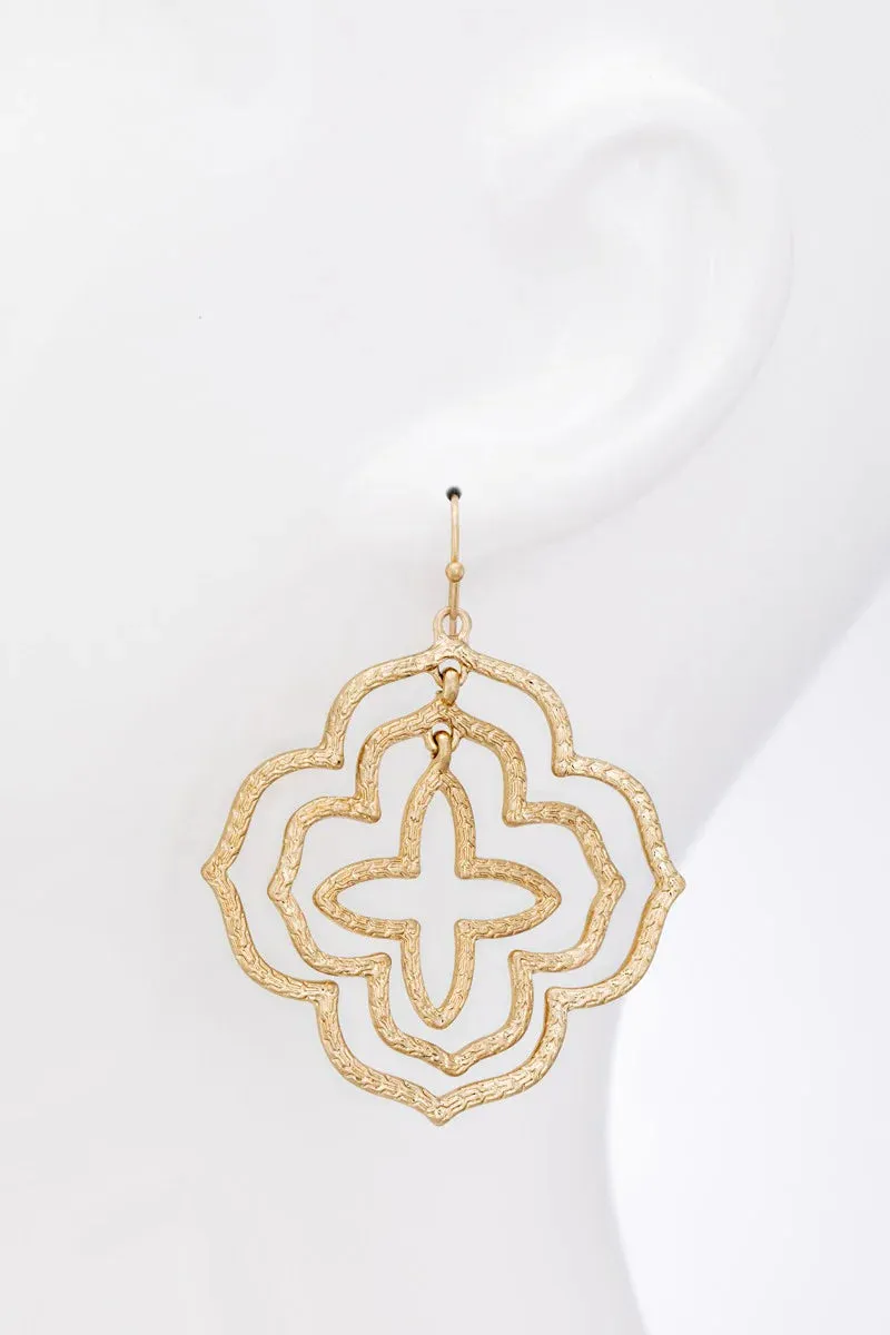Triple Layered Marquise Earrings