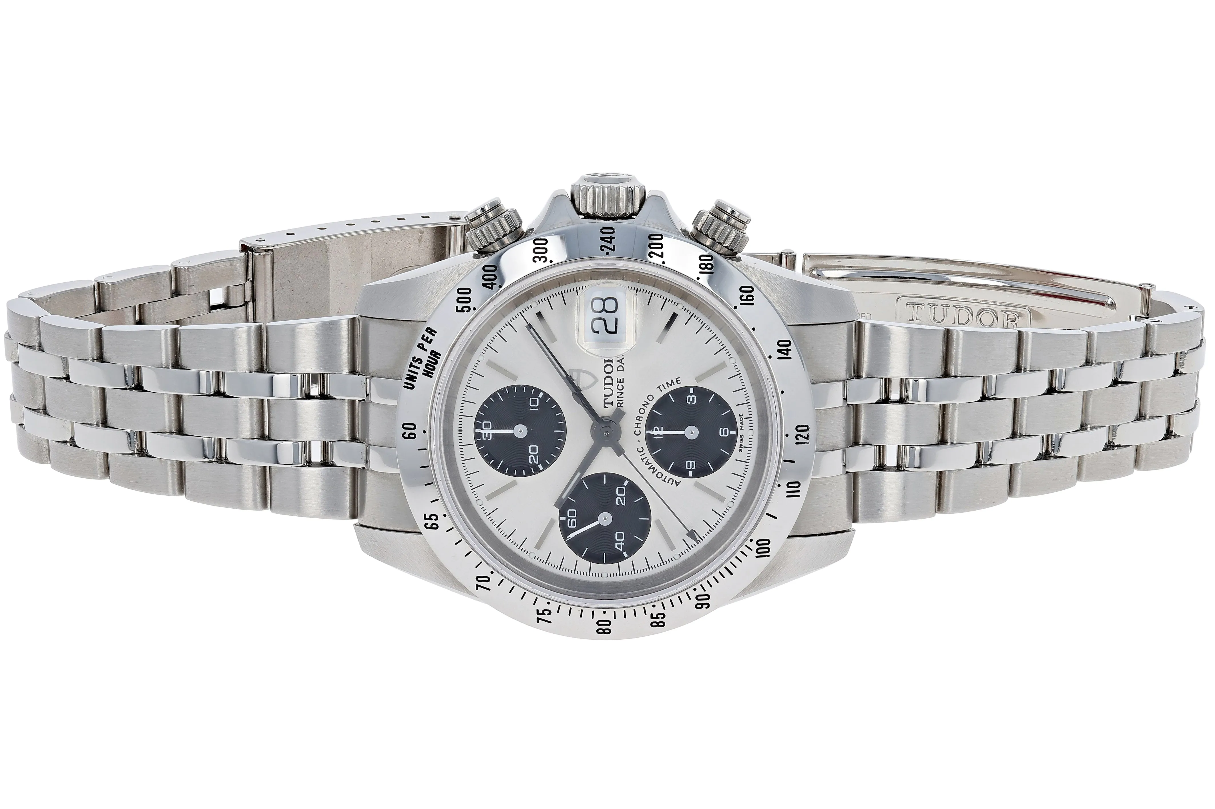 Tudor Prince Date 79280 Silver Panda Box & Papers 2002 Jubilee Steel 40 mm