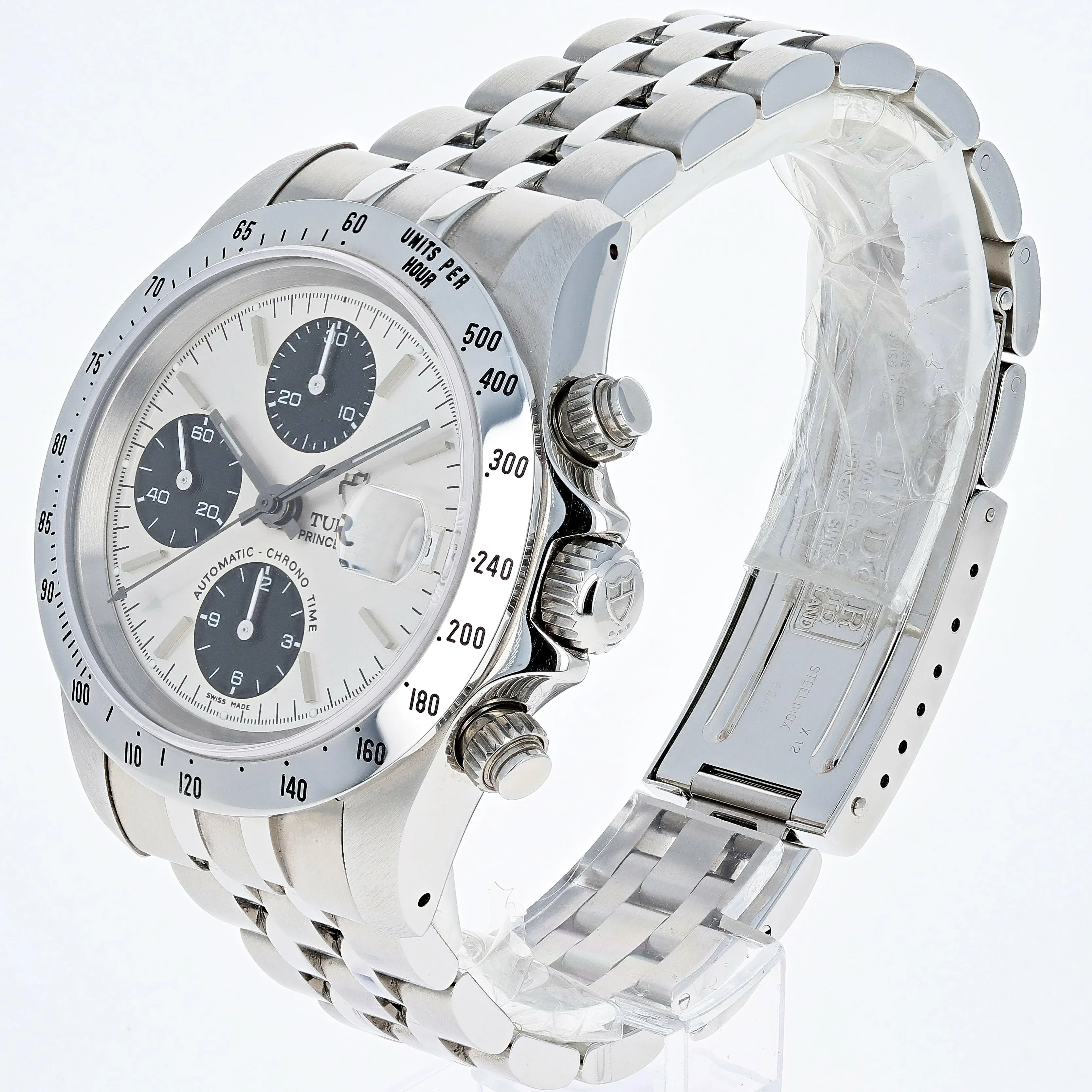 Tudor Prince Date 79280 Silver Panda Box & Papers 2002 Jubilee Steel 40 mm