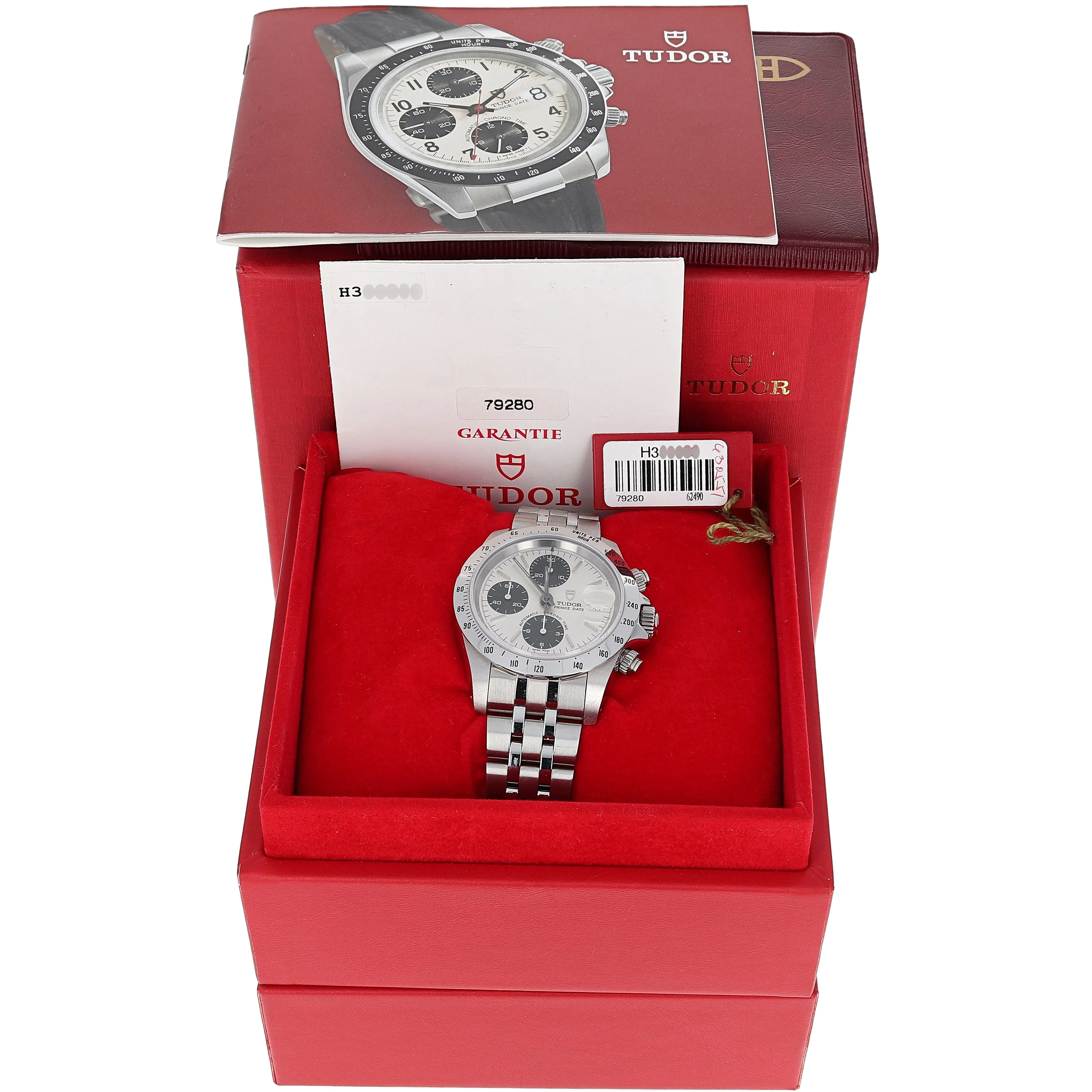 Tudor Prince Date 79280 Silver Panda Box & Papers 2002 Jubilee Steel 40 mm