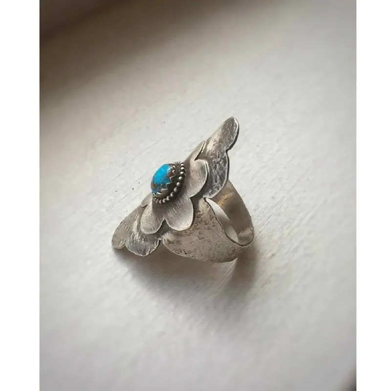 Turquoise Flower Statement Ring