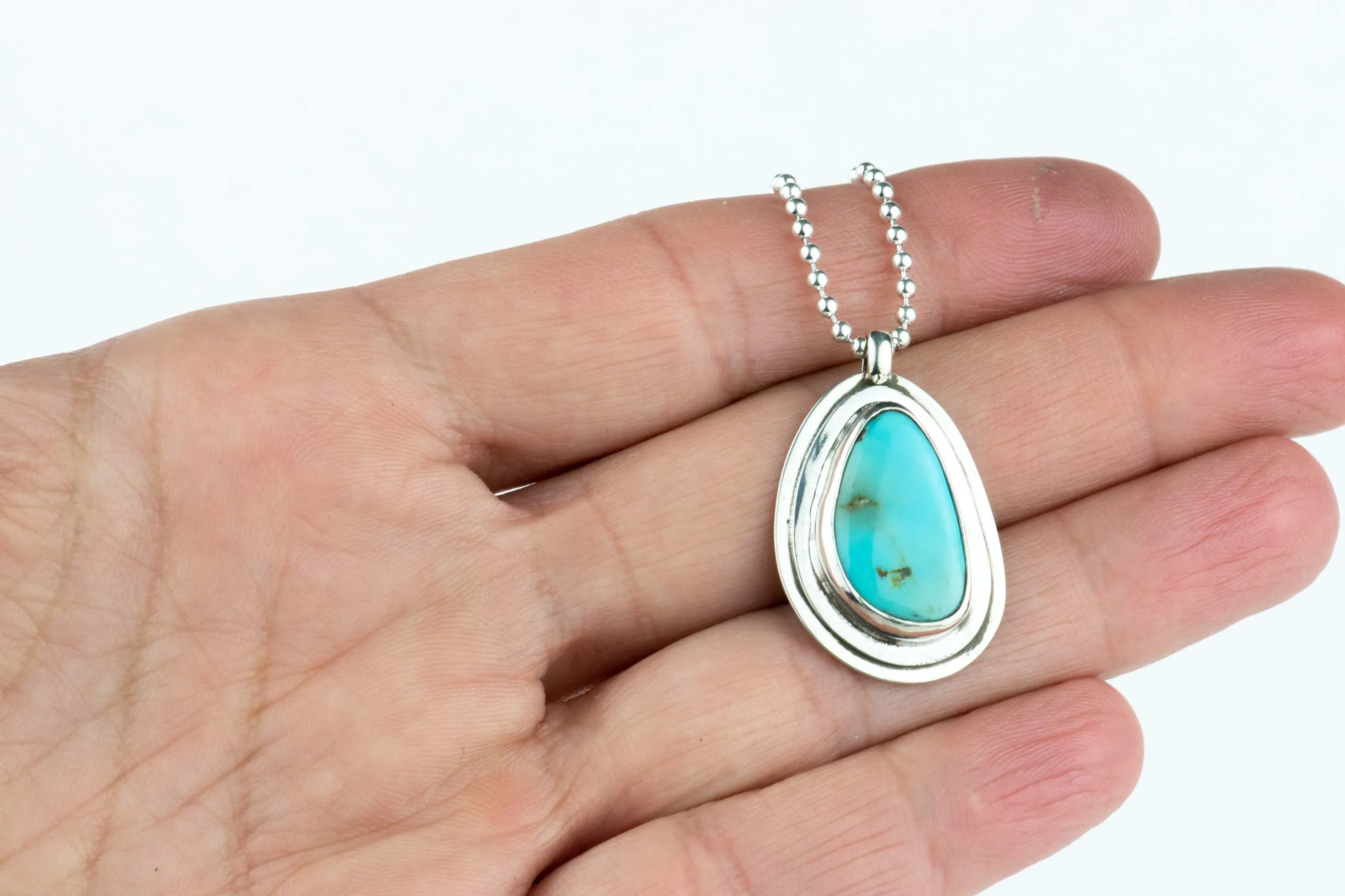 Turquoise Layered Sterling Necklace #3