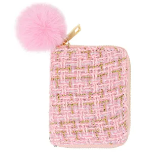 Tweed Wallet - Pink