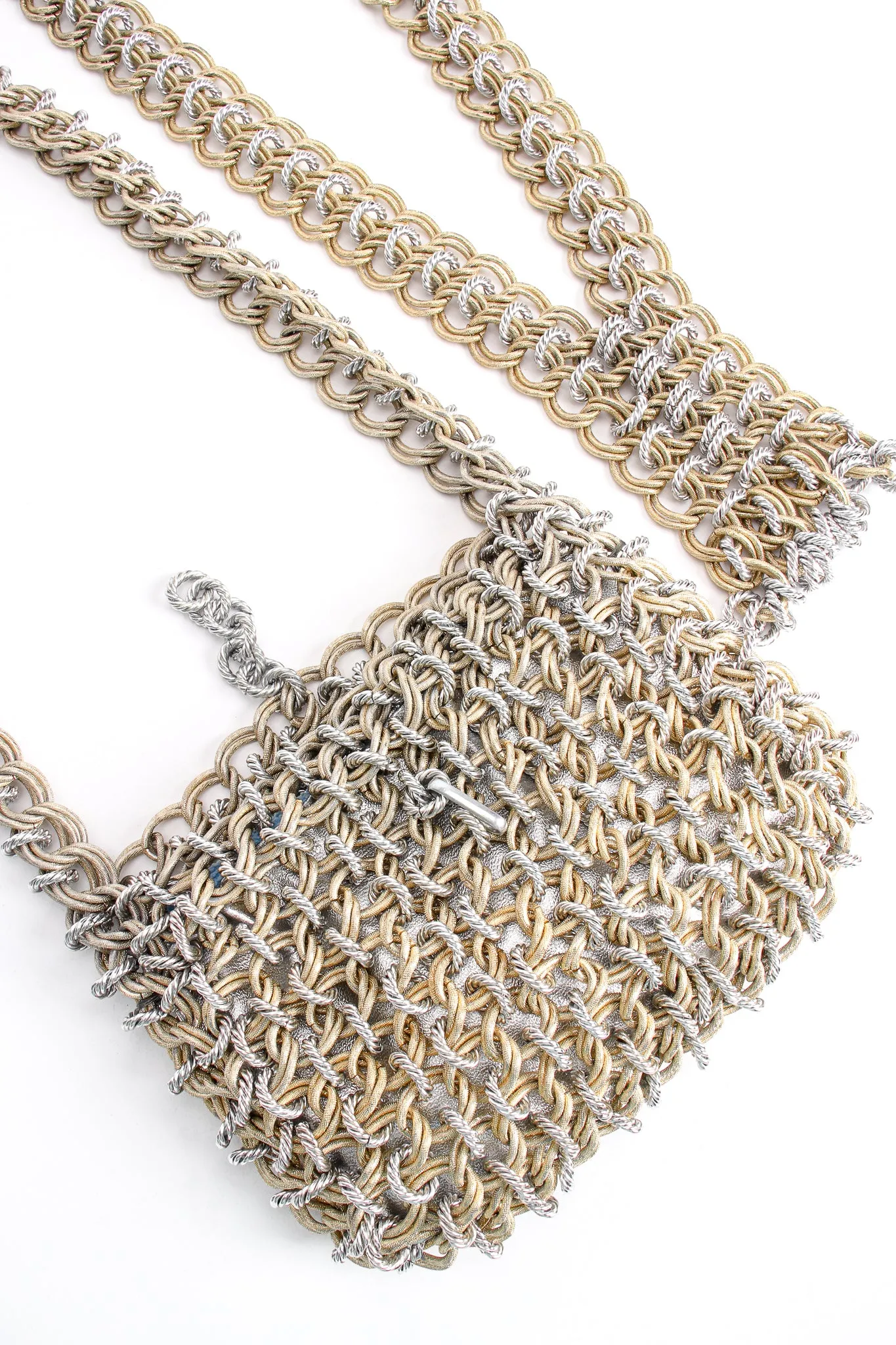 Two Tone Chain Mail Bag & Necklace Set