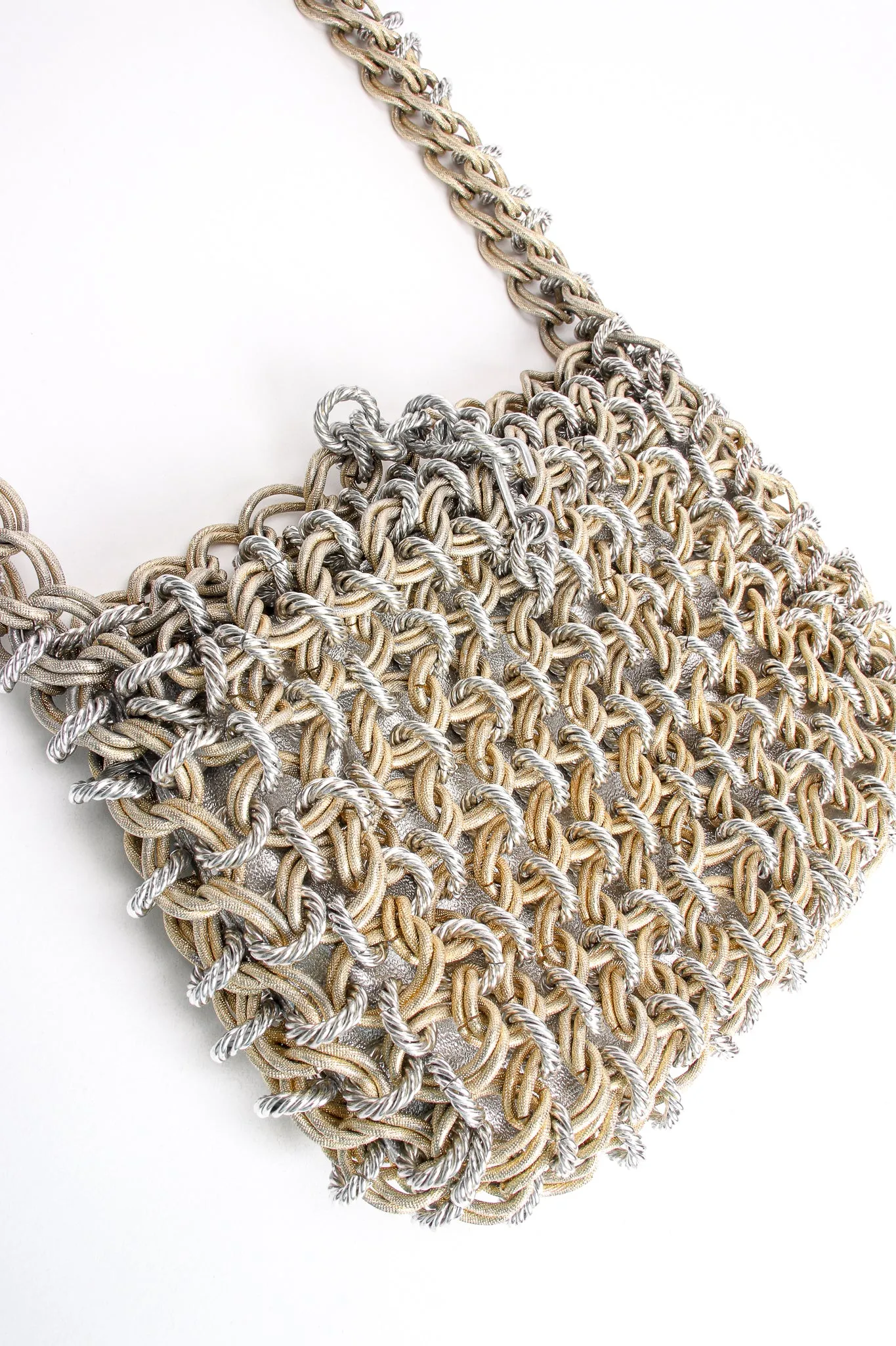 Two Tone Chain Mail Bag & Necklace Set