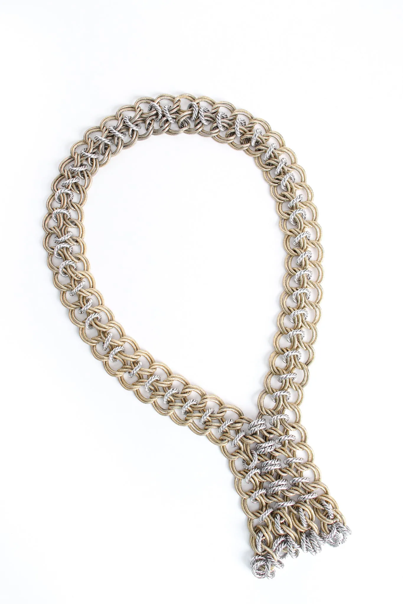 Two Tone Chain Mail Bag & Necklace Set