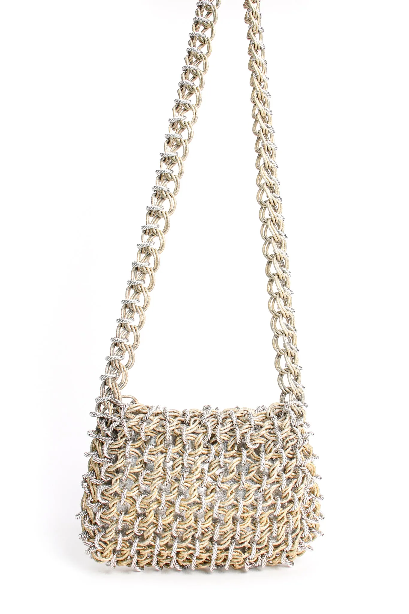 Two Tone Chain Mail Bag & Necklace Set