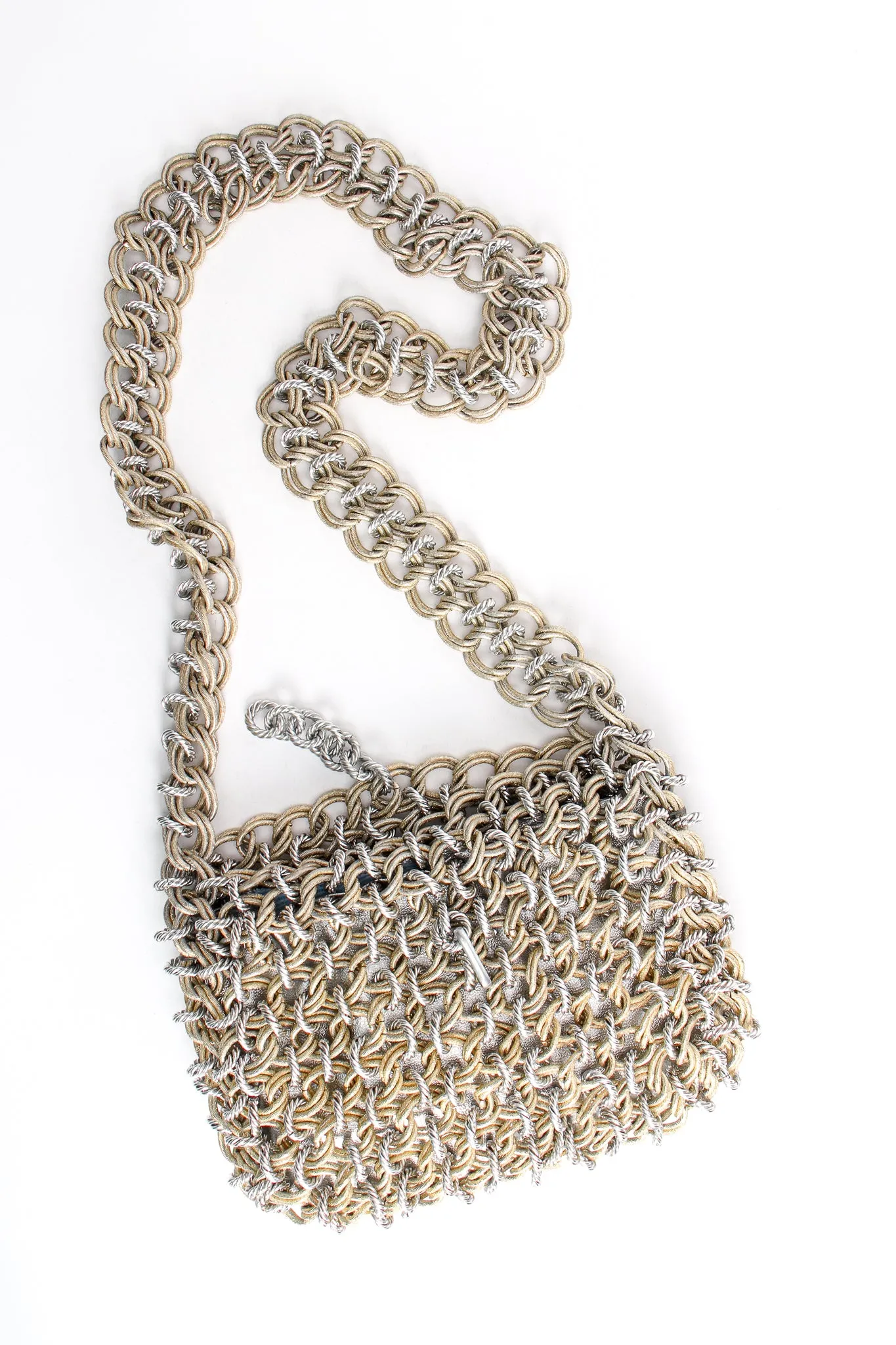 Two Tone Chain Mail Bag & Necklace Set