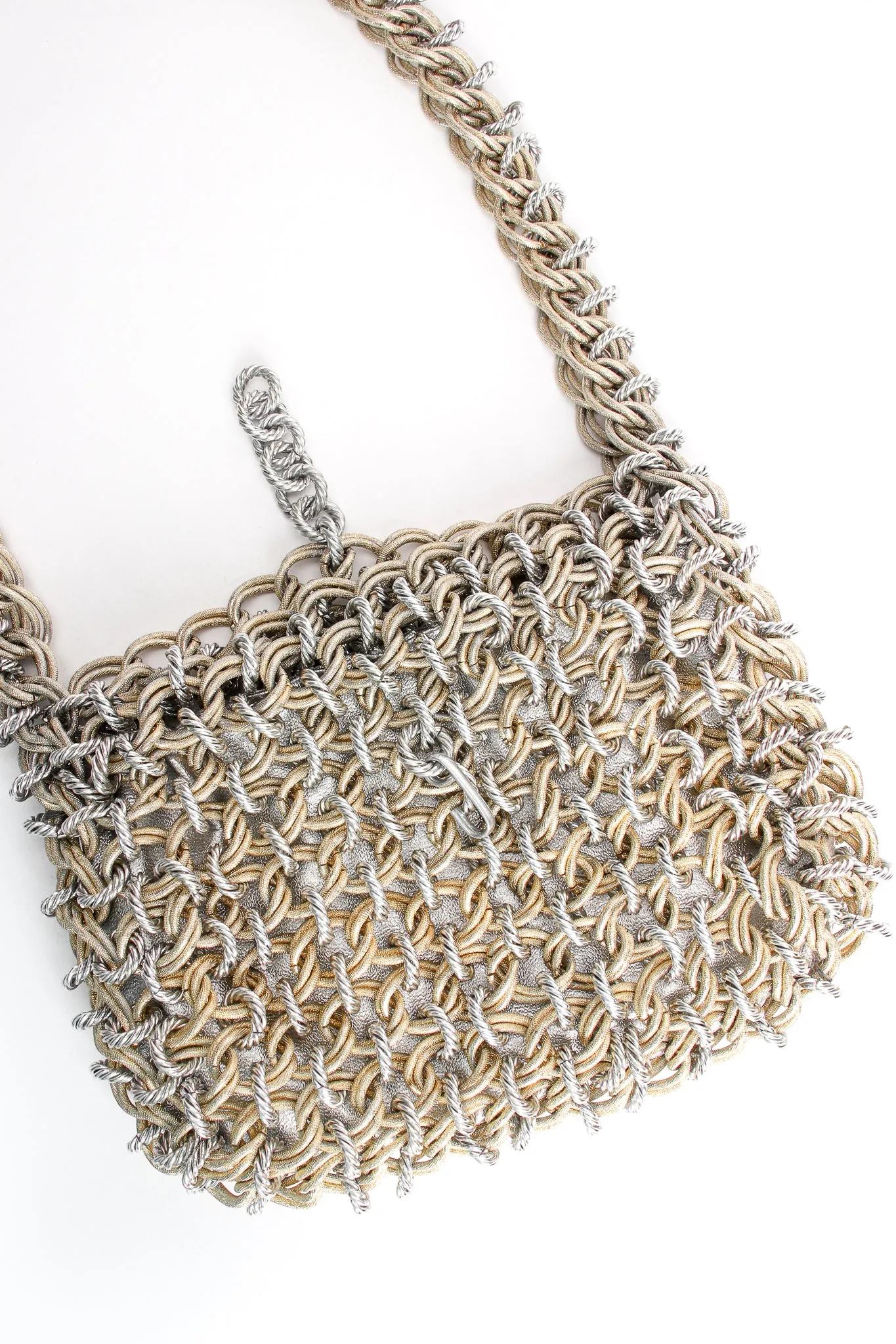 Two Tone Chain Mail Bag & Necklace Set