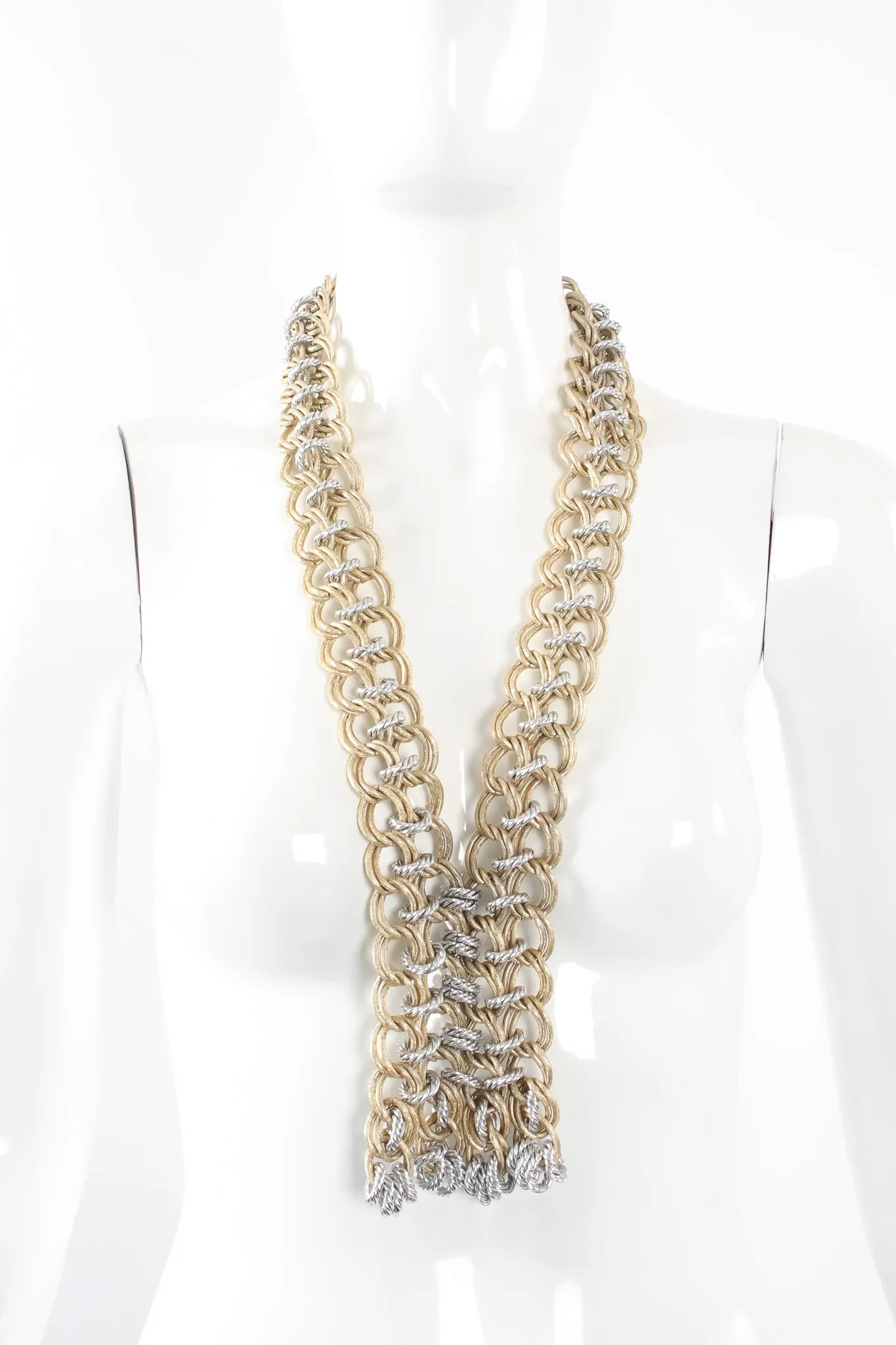 Two Tone Chain Mail Bag & Necklace Set