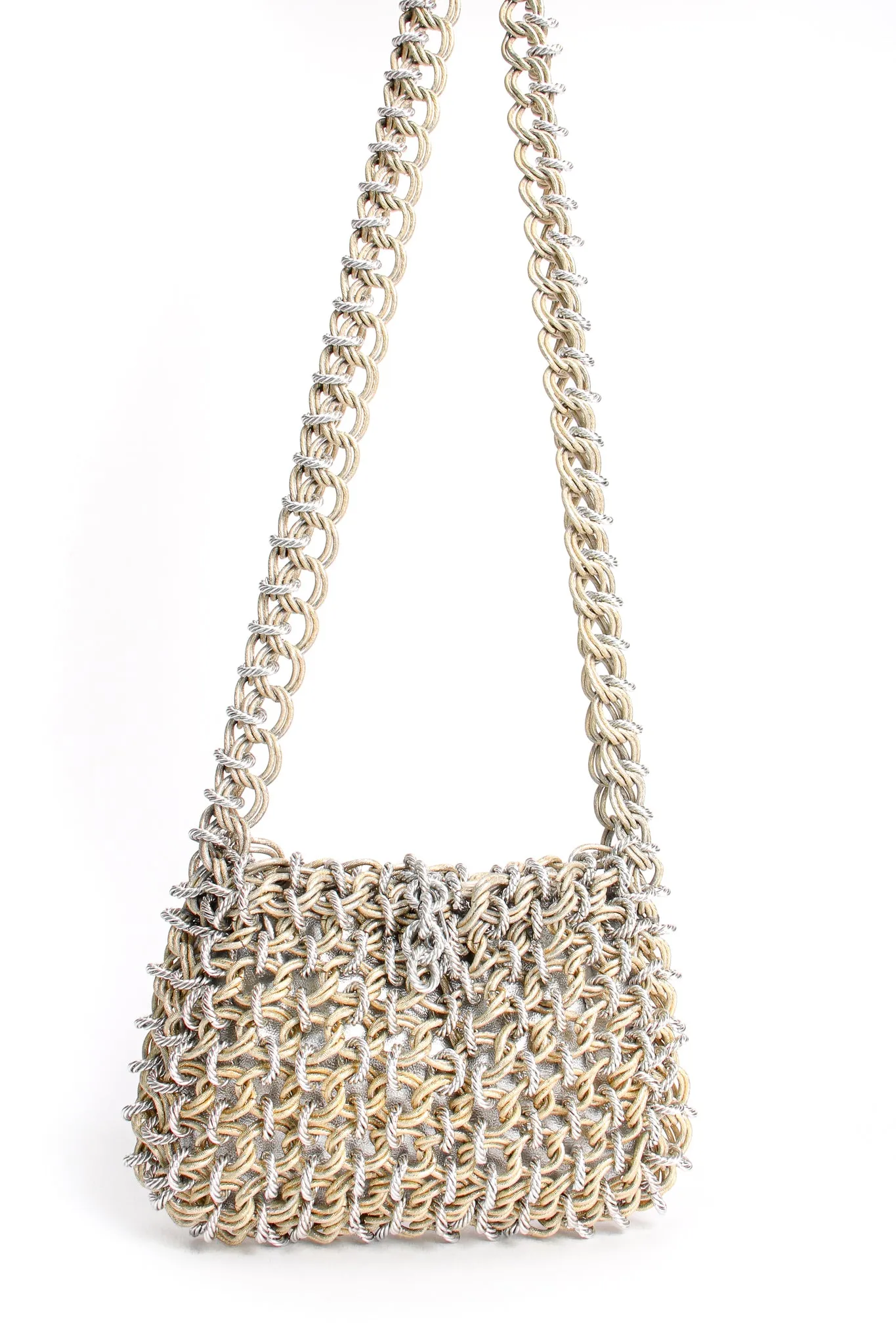 Two Tone Chain Mail Bag & Necklace Set