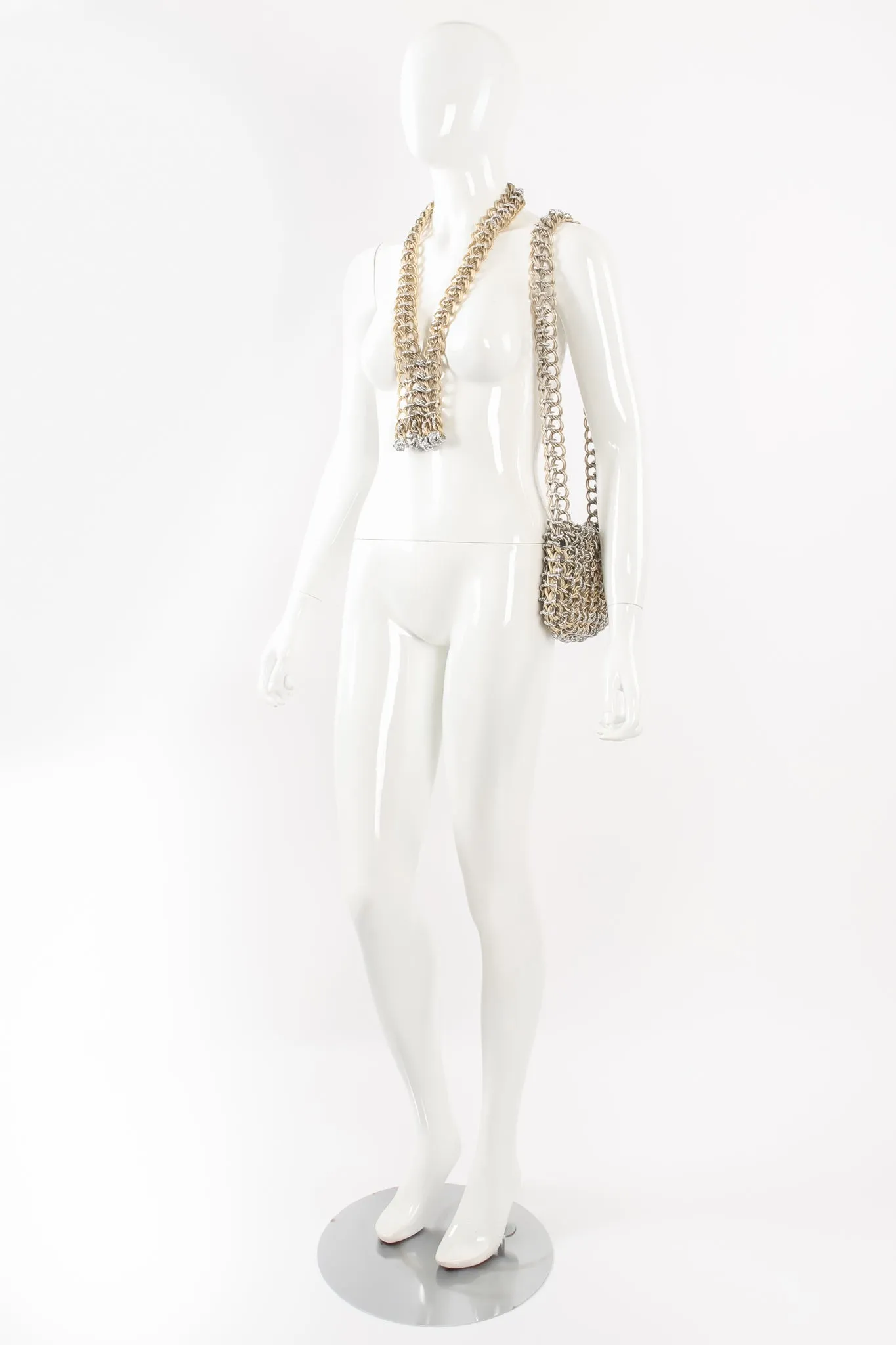 Two Tone Chain Mail Bag & Necklace Set