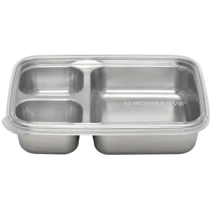 U-Konserve Three Compartment Stainless Steel Container - 24oz / Assorted Lid Colours