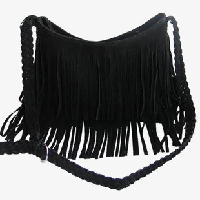 Velvet-brushed Scrub Tassel Bag Shoulder Diagonal Package