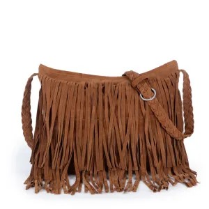 Velvet-brushed Scrub Tassel Bag Shoulder Diagonal Package