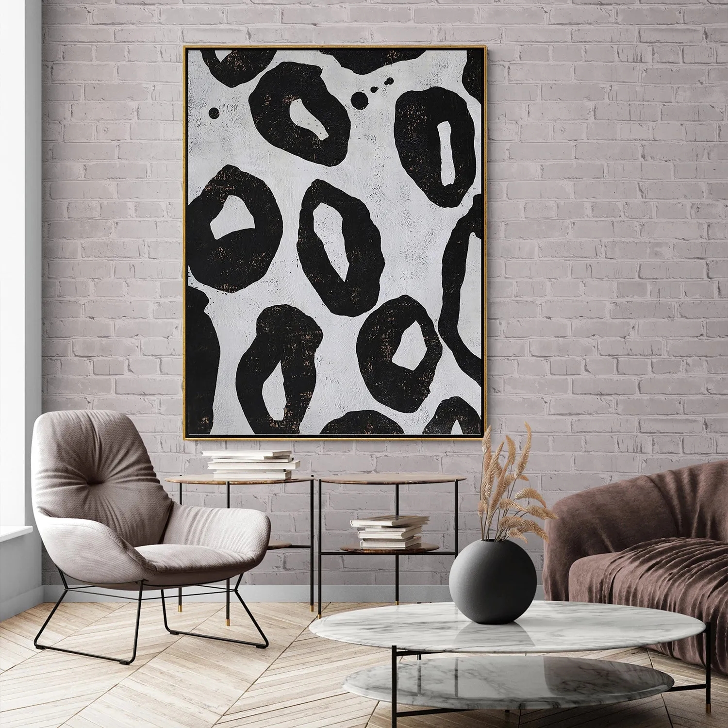 Vertical Abstract Flower Painting H86V