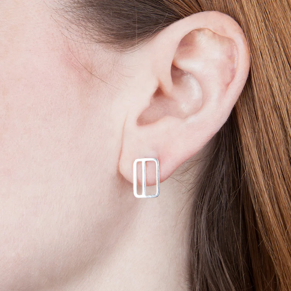 Vertical Transit Ticket Card Earrings