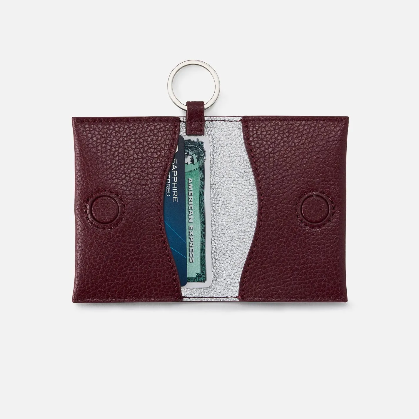 Vida Card Case In Micro Pebbled Leather - Port