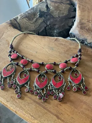 Vintage Coral Statement Necklace