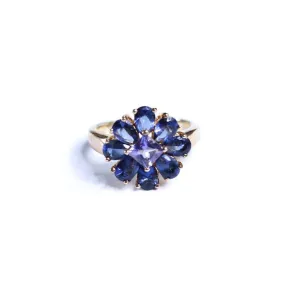 Vintage Iolite Flower Statement Ring