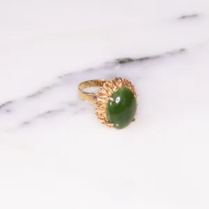 Vintage Jade Glass Cocktail Statement Ring