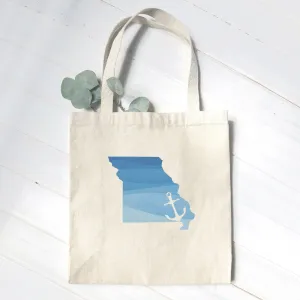 Watercolor State with Anchor - Canvas Tote Bag