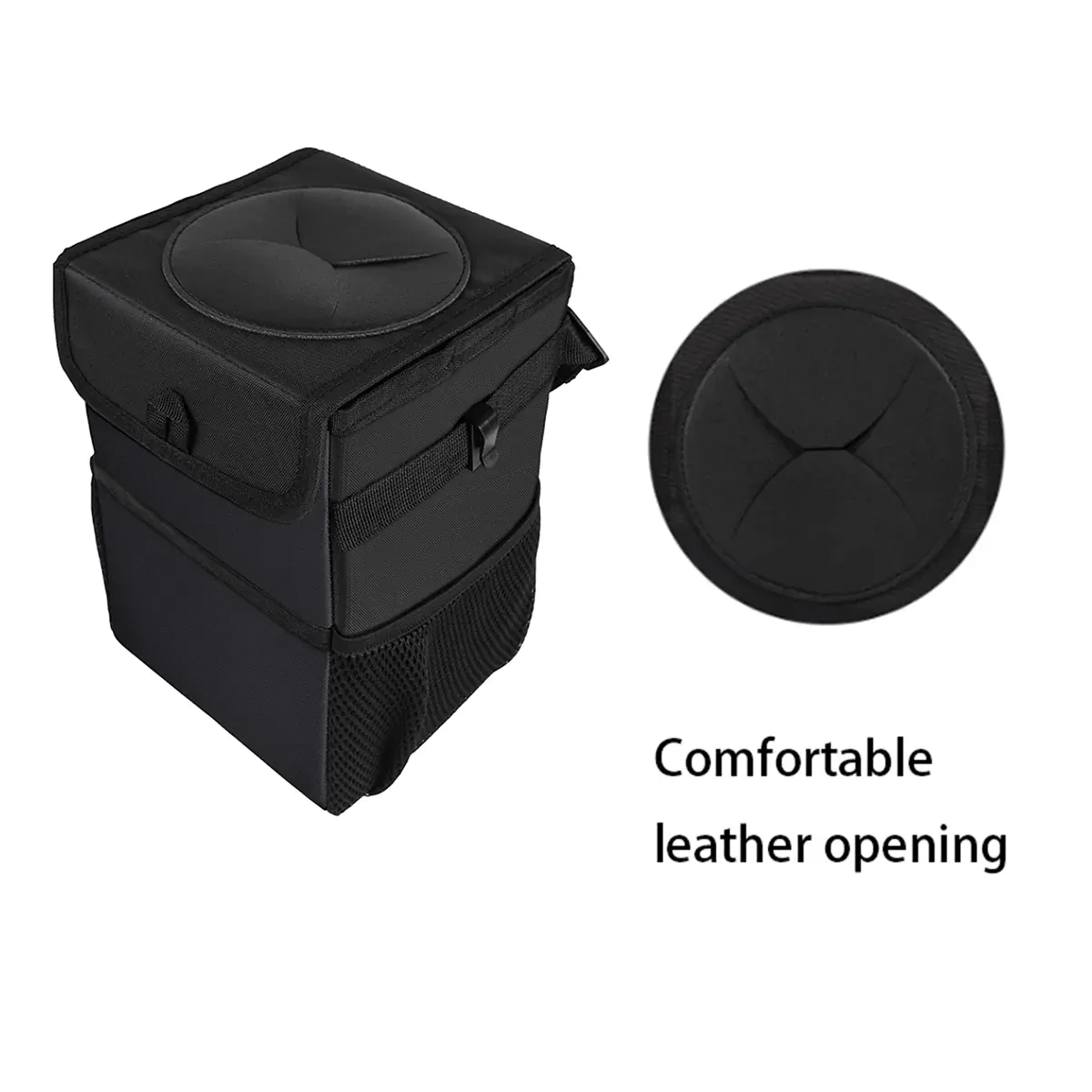 Waterproof Car Trash Can with Lid and Storage Pockets, Custom-Fit For Car, 100% Leak-Proof Car Organizer, Waterproof Car Garbage Can, Multipurpose Trash Bin for Car WAAR234