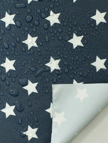 Waterproof Fabric 1.1 cm White Stars on Navy - By the Yard 89616 392971-2