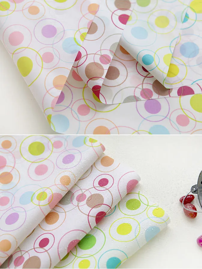 Waterproof Fabric (59 x 36") Circles - Pink - By the Yard /53692