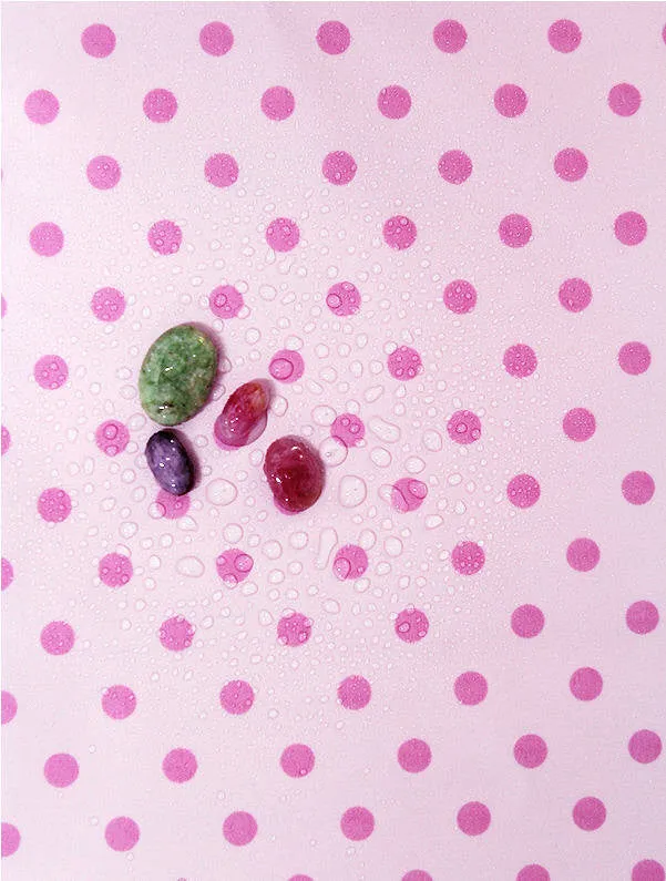 Waterproof Fabric 8 mm Dark Pink Polka Dots on Pink - By the Yard /55866