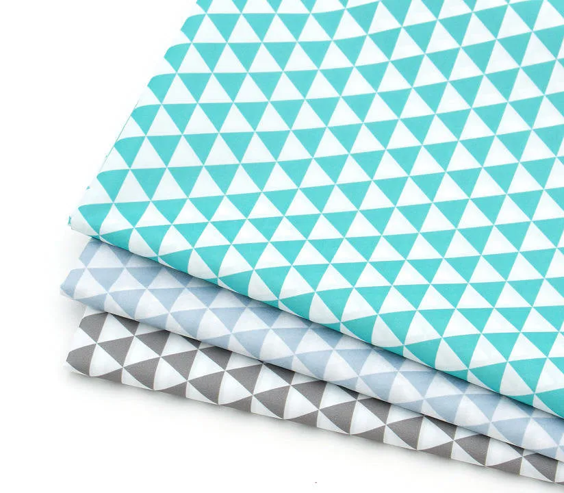 Waterproof Fabric, Light Blue Triangles, Geometric - 59 Inches Wide - By the Yard 73536 GJ 387635-w
