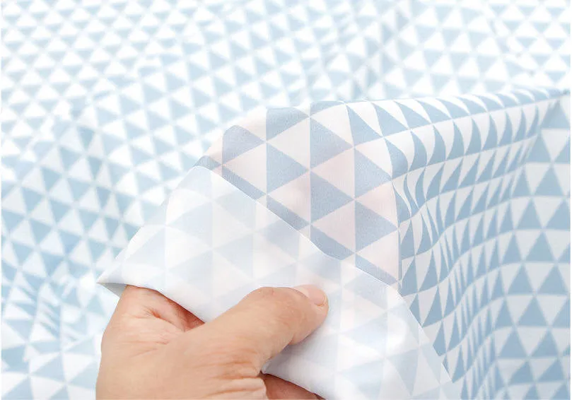 Waterproof Fabric, Light Blue Triangles, Geometric - 59 Inches Wide - By the Yard 73536 GJ 387635-w